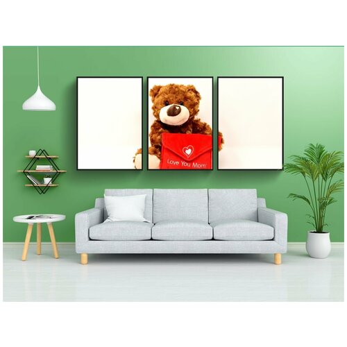 фото Набор модулных постеров для интерьера "тедди, любовь, день матери" 60x90 см. в тубусе, без рамки lotsprints