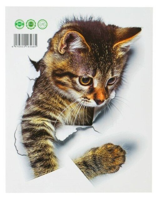Наклейка 3Д интерьерная Кошка 25*19см