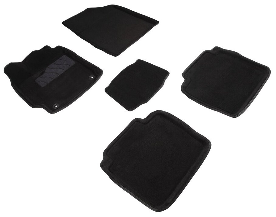 Ворсовые 3D коврики в салон Seintex для Toyota Camry VII 2012-2018 (черные) - фотография № 1