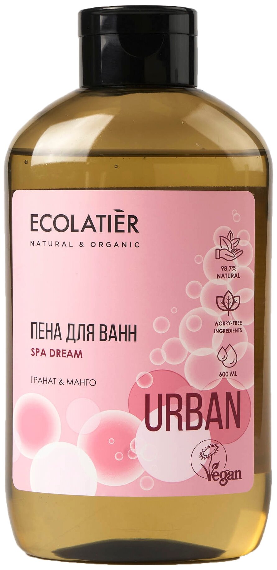 ECOLATIER Пена для ванн гранат и манго, 600 мл