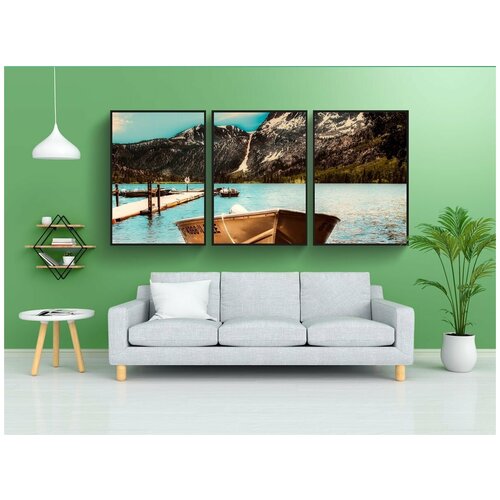 фото Набор модулных постеров для интерьера "озеро, вода, док" 60x90 см. в тубусе, без рамки lotsprints