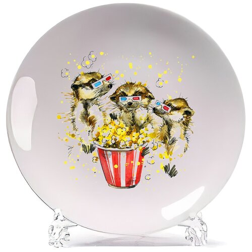 фото Тарелка coolpodarok животные. хорьки с попкорном