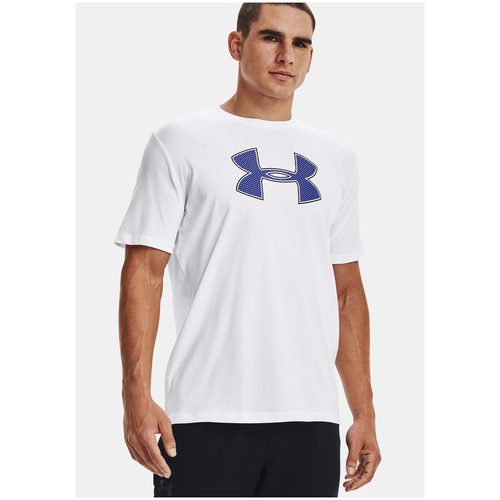 фото Футболка under armour big logo short sleeve t-shirt размер lg, white / royal - 100