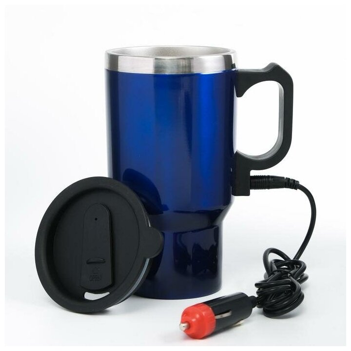 Термокружка КНР "Вильбон", 450 мл, автомобильная, от прикуривателя, 4 ч, синяя