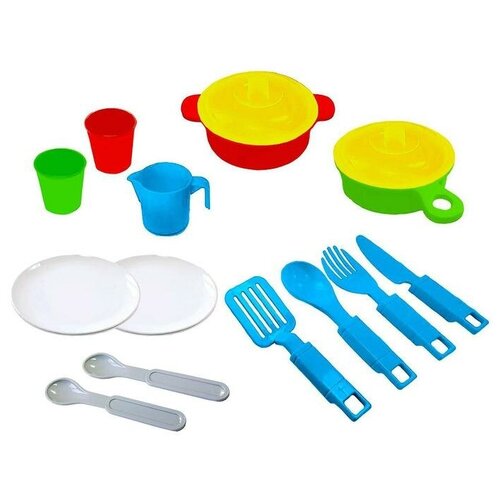 Набор посуды Green Plast 15 предметов игровой набор green plast кухня 24 предмета green plast
