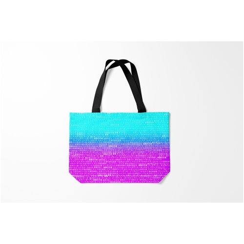 фото Сумка-шоппер / 46х35 см / аниме / надписи мультфильмов неон burnettie