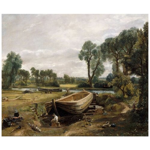 фото Репродукция на холсте строительство лодки (1815) констебл джон 60см. x 50см. твой постер
