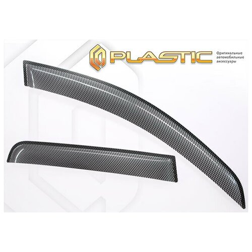 Дефлектор капота для Mitsubishi Pajero Sport 2016-2021 Шелкография карбон серебро 6300₽