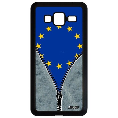 фото Красивый чехол на смартфон // samsung galaxy j3 2016 // "флаг европы на молнии" страна дизайн, utaupia, серый