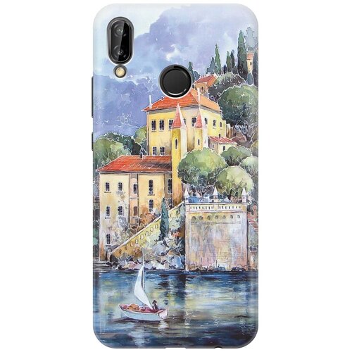 фото Gosso ультратонкий силиконовый чехол-накладка для huawei p20 lite с принтом "город у моря"