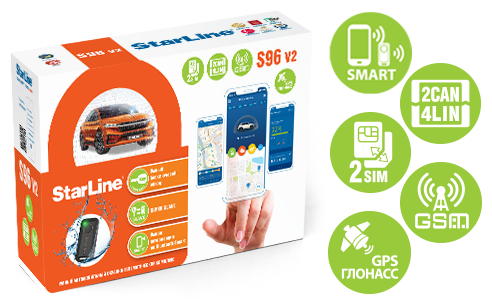 Автосигнализация StarLine S96 V2 BT 2CAN+4LIN 2SIM GSM-GPS