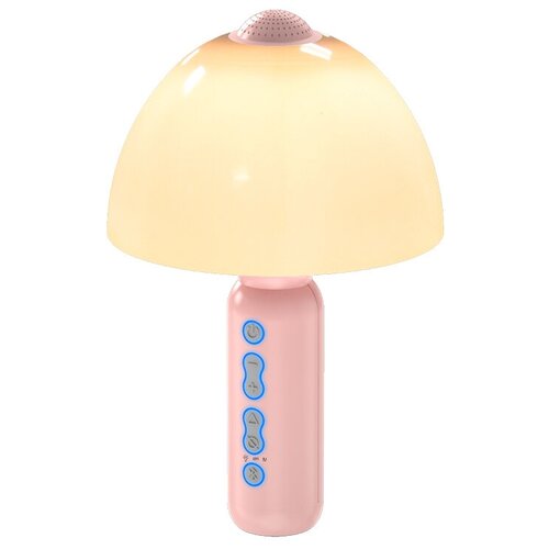 Детский караоке-микрофон 3 в 1. Домашний KTV плеер + Bluetooth-колонка + Светильник ночник 6 цветов. 5 режимов голоса. Розовый караоке микрофон v7 ktv микрофон для караоке bluetooth розовая пудра