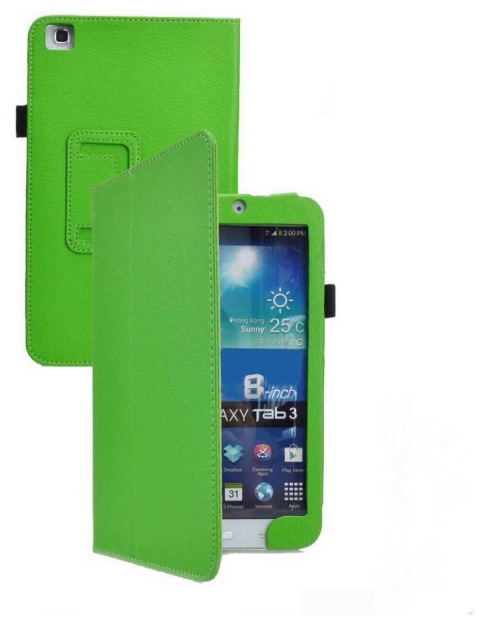 Чехол-обложка MyPads для Samsung Galaxy Tab 3 8.0 T310/ T311 зеленый кожаный