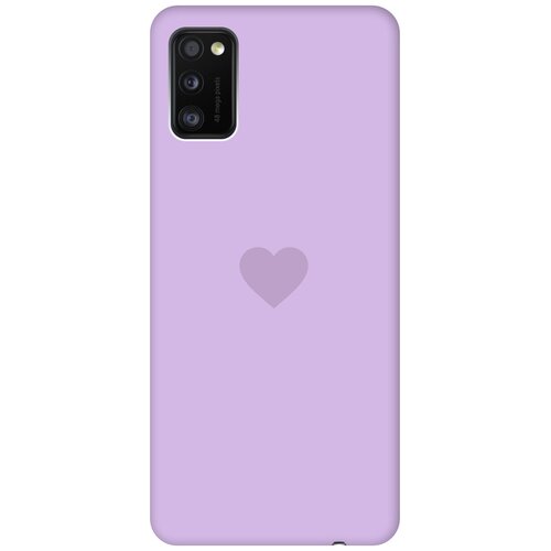 фото Силиконовая чехол-накладка silky touch для samsung galaxy a41 с принтом "heart" сиреневая gosso