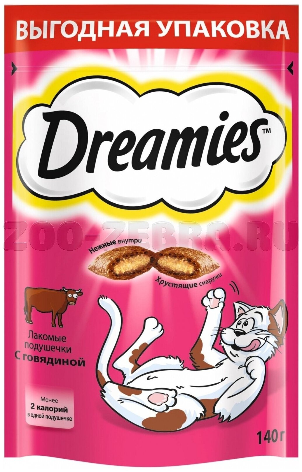 Dreamies Лакомые подушечки для кошек с говядиной, 10150254, 0,14 кг