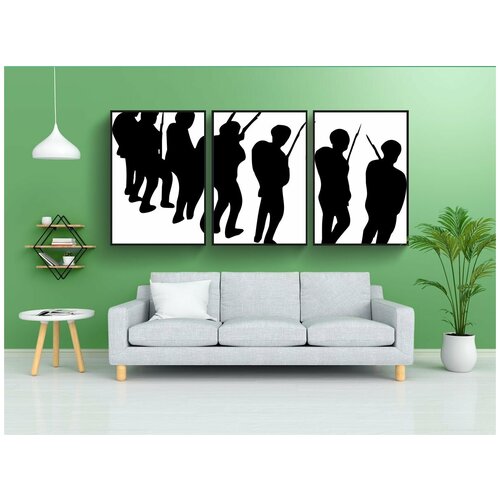 фото Набор модулных постеров для интерьера "солдаты, революция, кино" 60x90 см. в тубусе, без рамки lotsprints