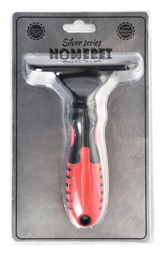 HOMEPET SILVER SERIES 16 см х 10,8 см х 5 см 94 зуба расческа триммер YB101189, шт - фотография № 2