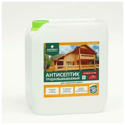 Антисептик трудновымываемый для наружных работ PROSEPT ECO EXTERIOR, 5 л 7405969