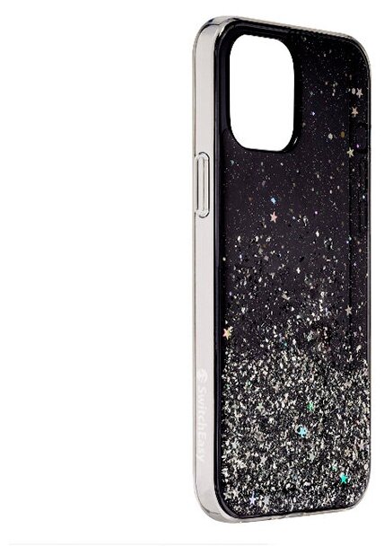 Чехол-накладка SwitchEasy Starfield для смартфона iPhone 12/12 Pro, Поликарбонат/полиуретан, Transparent Black, Черный GS-103-122-171-66 - фото №6