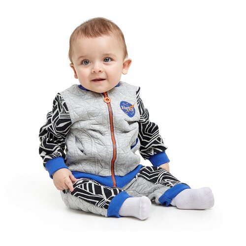 фото Костюм спортивный детский/брюки и толстовка для малышей/теплый спортивный костюм для малышей/цв. серый меланж/набивка/рост 80 ог 48 ё-маё