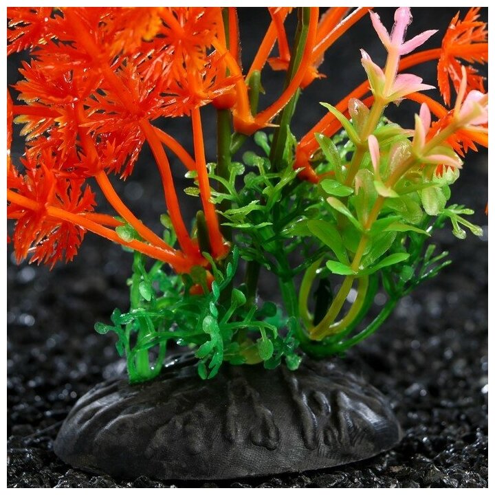 Растение искусственное аквариумное, 6 х 24 см, оранжевое, 1 шт. - фотография № 3