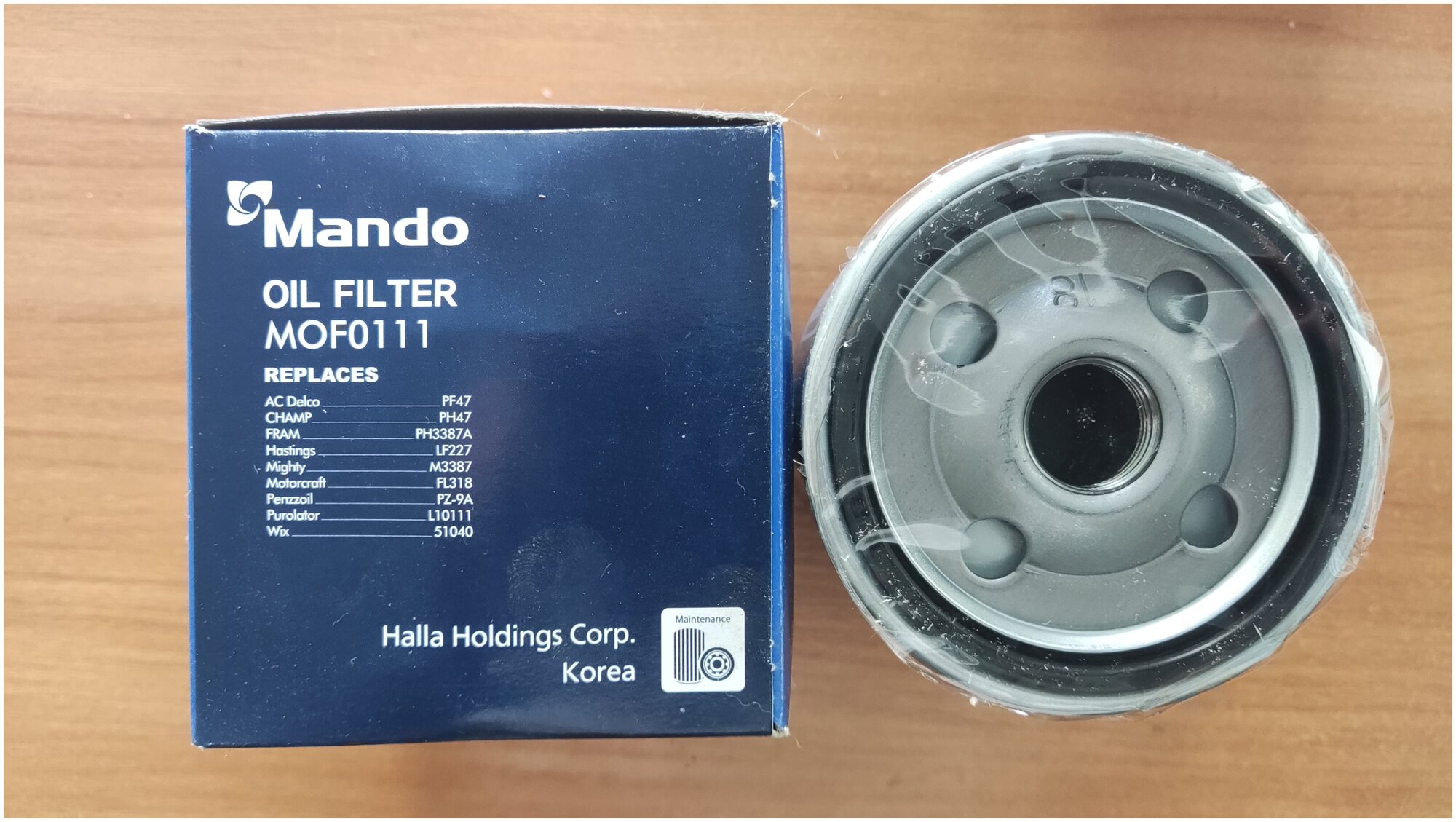 Масляный фильтр Mando MOF0111 CHEVROLET, DAEWOO (GM) / OPEL / SAAB / ZAZ - фотография № 3
