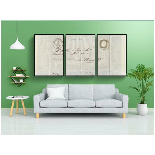 фото Набор модулных постеров для интерьера "июнь, бумага, назад" 60x90 см. в тубусе, без рамки lotsprints