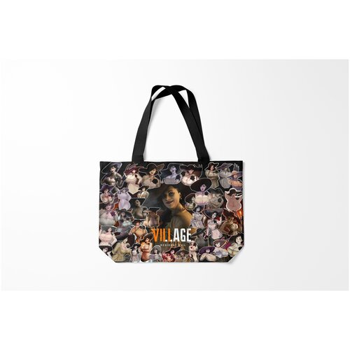 фото Сумка-шоппер / 46х35 см / геймерам / resident evil dimitrescu stikers style burnettie