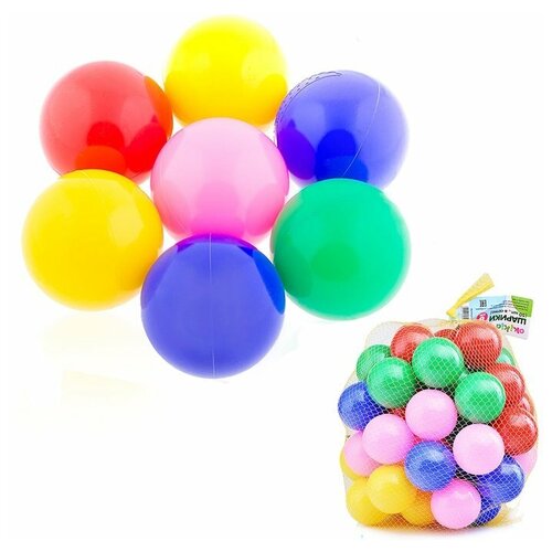 Шары для сухого бассейна 8см 50 шт в сетке /Okikid/