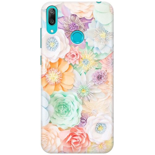 фото Ультратонкий силиконовый чехол-накладка для huawei y7 (2019) с принтом "цветочное многообразие" gosso