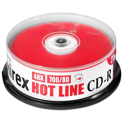Диск Mirex CD-R 700Mb HOTLINE 48X cake, упаковка 25 штук