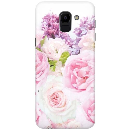 фото Gosso ультратонкий силиконовый чехол-накладка для samsung galaxy j6 (2018) с принтом "розовый букет"