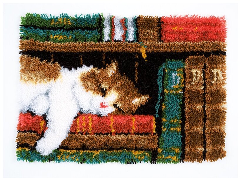 Набор для вышивания коврика Кот на книжной полке VERVACO PN-0149896