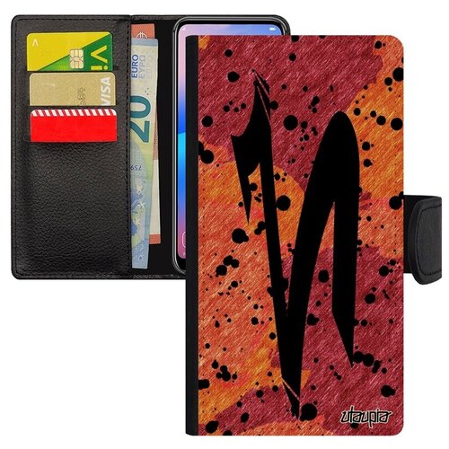 фото Чехол-книжка на смартфон // xiaomi mi 8 // "знак зодиака овен" zodiac стиль, utaupia, оранжевый