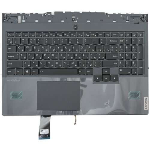 Клавиатура для ноутбука Lenovo Legion 5-15IMH05 черная с черным топкейсом 703000₽