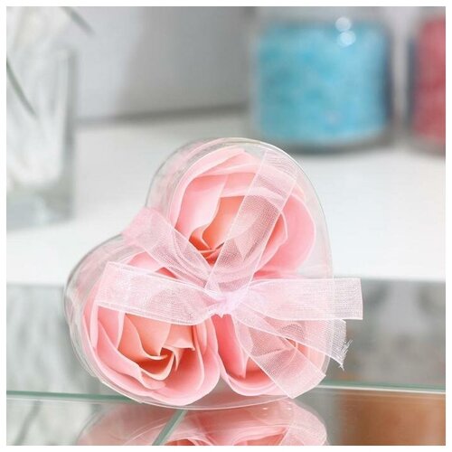 Мыльные розочки розовые набор 3 шт 355₽