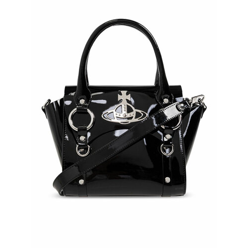 Сумка тоут Vivienne Westwood фактура лаковая черный 79857₽