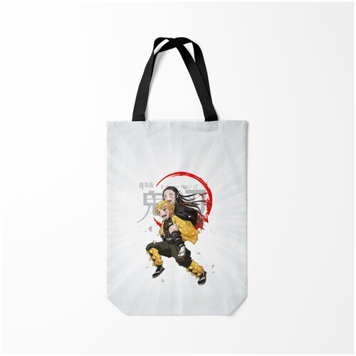фото Сумка-шоппер / 31х42 см / аниме / клинок рассекающий демонов зеницу и незуко kimetsu no yaiba burnettie