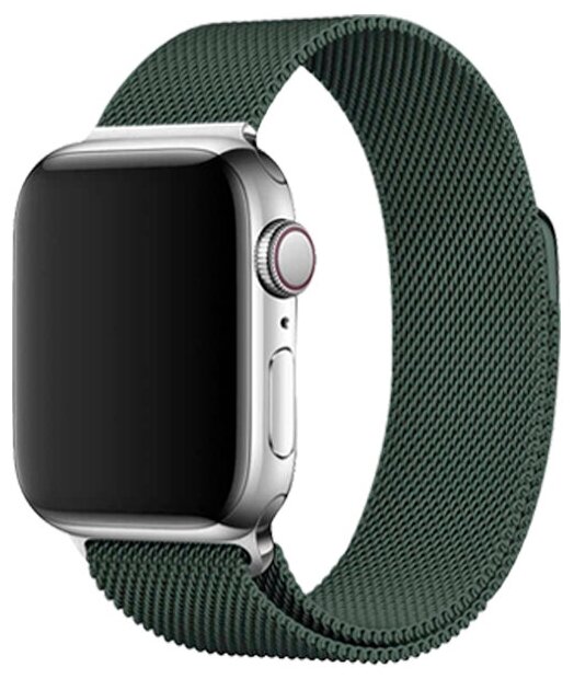 Ремешок миланcкий из нержавеющей стали Milanese Loop для Apple Watch 42/44/45/49 мм, 255мм, на магните, хаки (25)