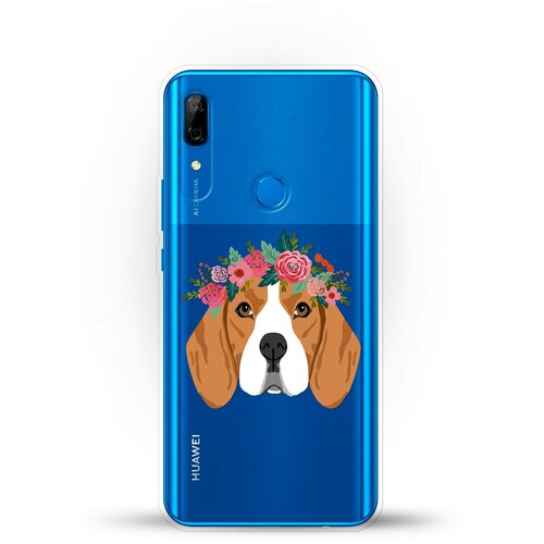 фото Силиконовый чехол бигль с цветами на huawei p smart z andy & paul