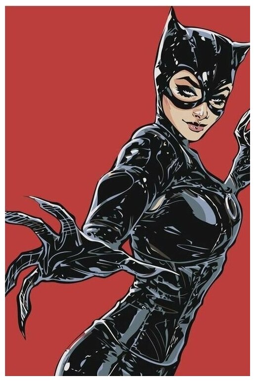 Женщина кошка catwoman Раскраска картина по номерам на холсте