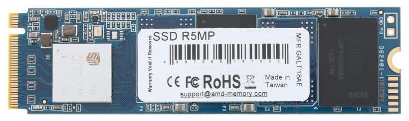 Накопитель SSD M.2 2280 AMD R5MP240G8 240GB PCI-E x4 NVMe 3D TLC 2100/1000MB/s IOPS 200K/206K