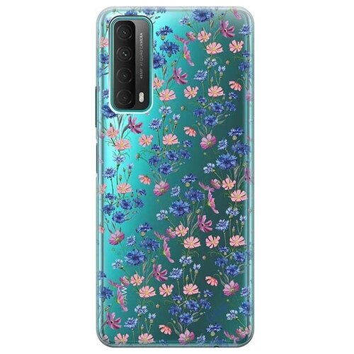 Ультратонкий силиконовый чехол-накладка ClearView для Huawei P Smart 2021 с 3D принтом Lovely Cornflowers ультратонкий силиконовый чехол накладка clearview для huawei p smart 2021 с 3d принтом grand raccoon