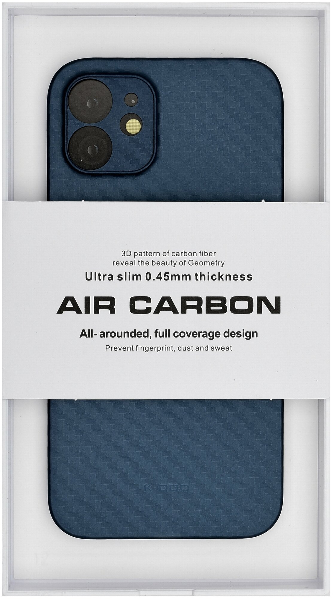 Чехол для iPhone 12 AIR Carbon-Синий