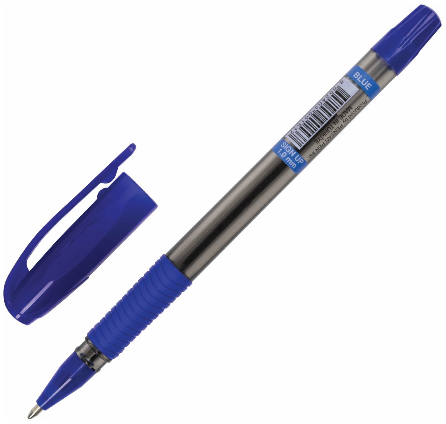 Ручка шариковая PENSAN Sign-Up, 1 стержень, 1мм, синий, коробка картонная [2410/12blue] 12 шт./кор. - фото №4
