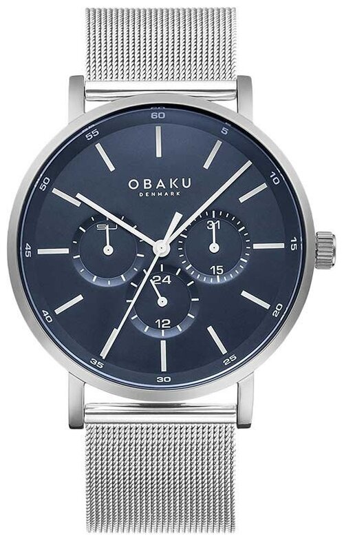 Наручные часы OBAKU Mesh Наручные часы Obaku V246GMCLMC, серебряный, синий