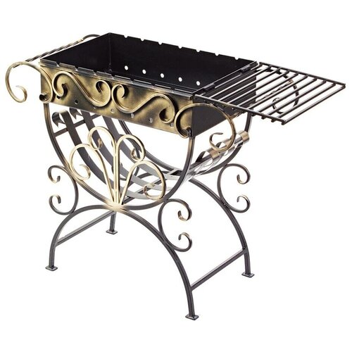 Мангал 40х82х85 см украсит ваш дачный или приусадебный участок с вместительной чашей разделен на две части для готовки на шампурах и барбекю одновременно 32229₽