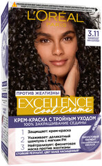 L'Oreal Paris Excellence Cool Creme стойкая крем-краска для волос, 3.11 Темно-Каштановый