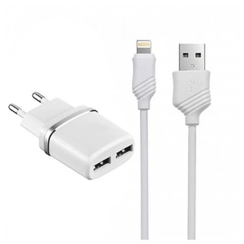 Сетевое зарядное устройство 2 x USB + кабель , разъем lightning