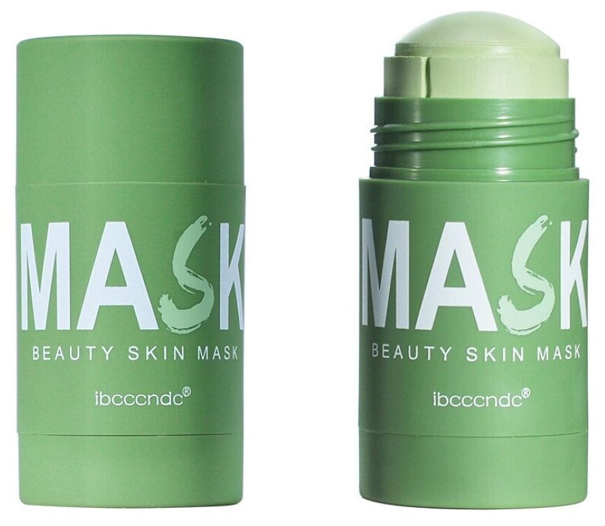 Ibcccndc Очищающая маска-стик против черных точек и акне Green tea face mask stick, 40 г